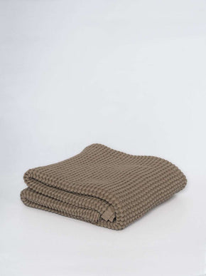 Linen and cotton waffle blanket