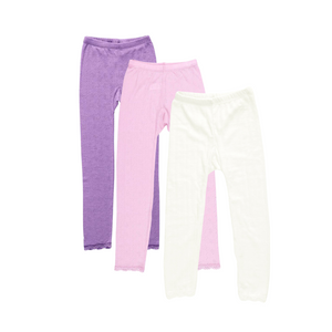 Leggings mit Rüsschen aus Wolle & Seide