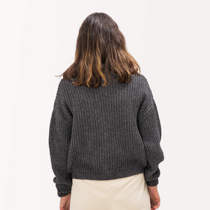 Organic Knit Cardigan graphite