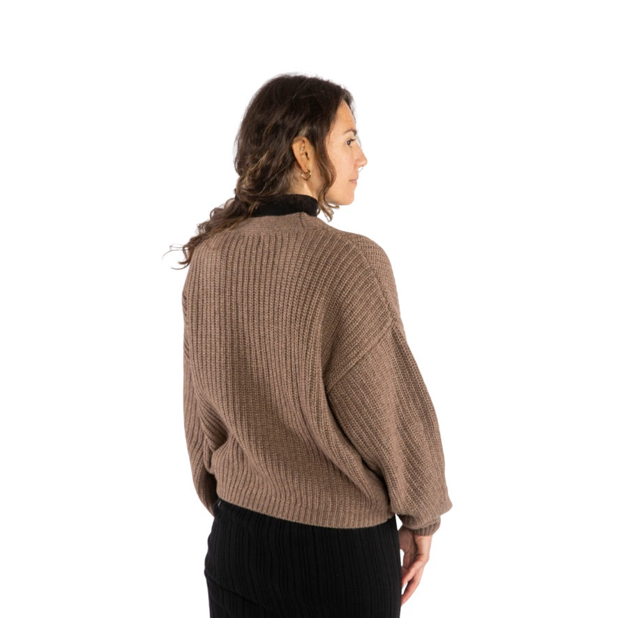 Organic Knit Cardigan sepia
