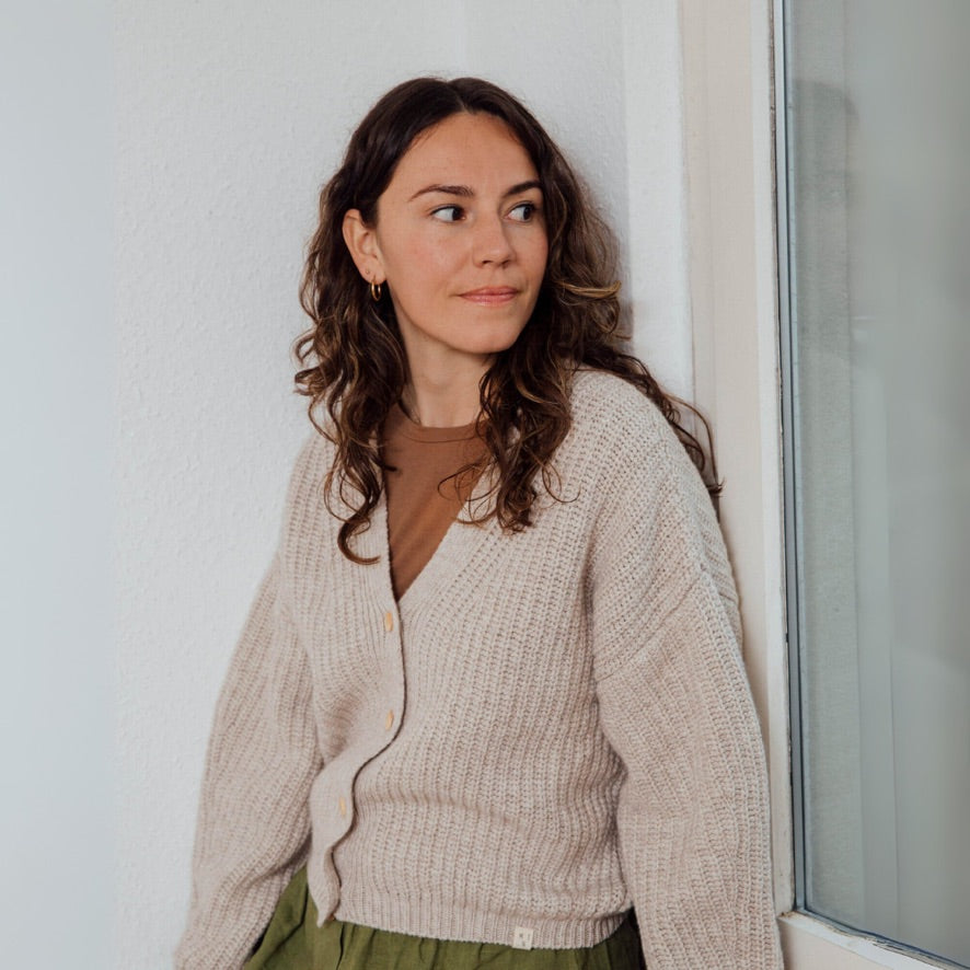 Organic Knit Cardigan salt