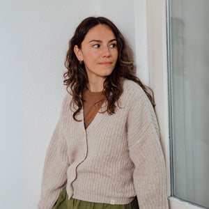Organic Knit Cardigan salt
