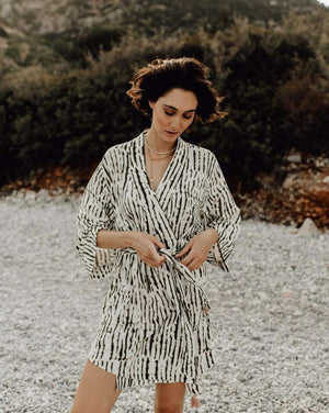 Kimono coral jungle für Damen