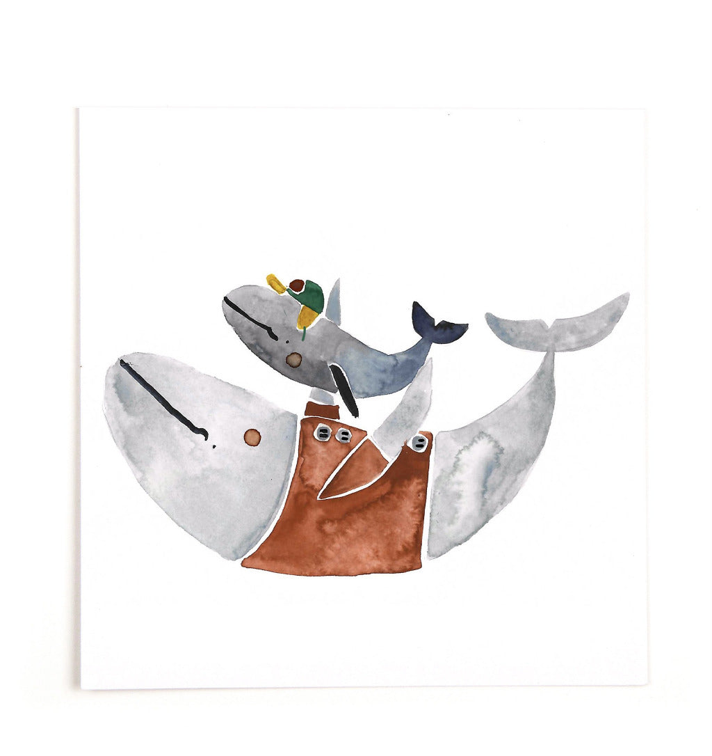 Square Postcard Mama Whale