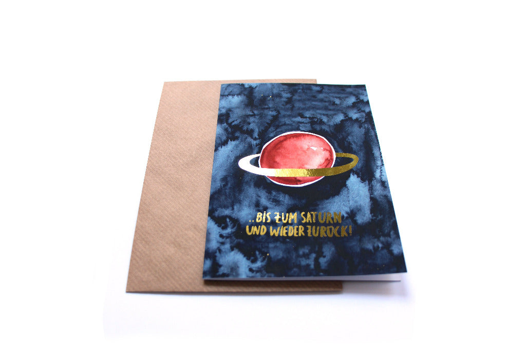 Sparkling folding card ...Up to Saturn and back again!