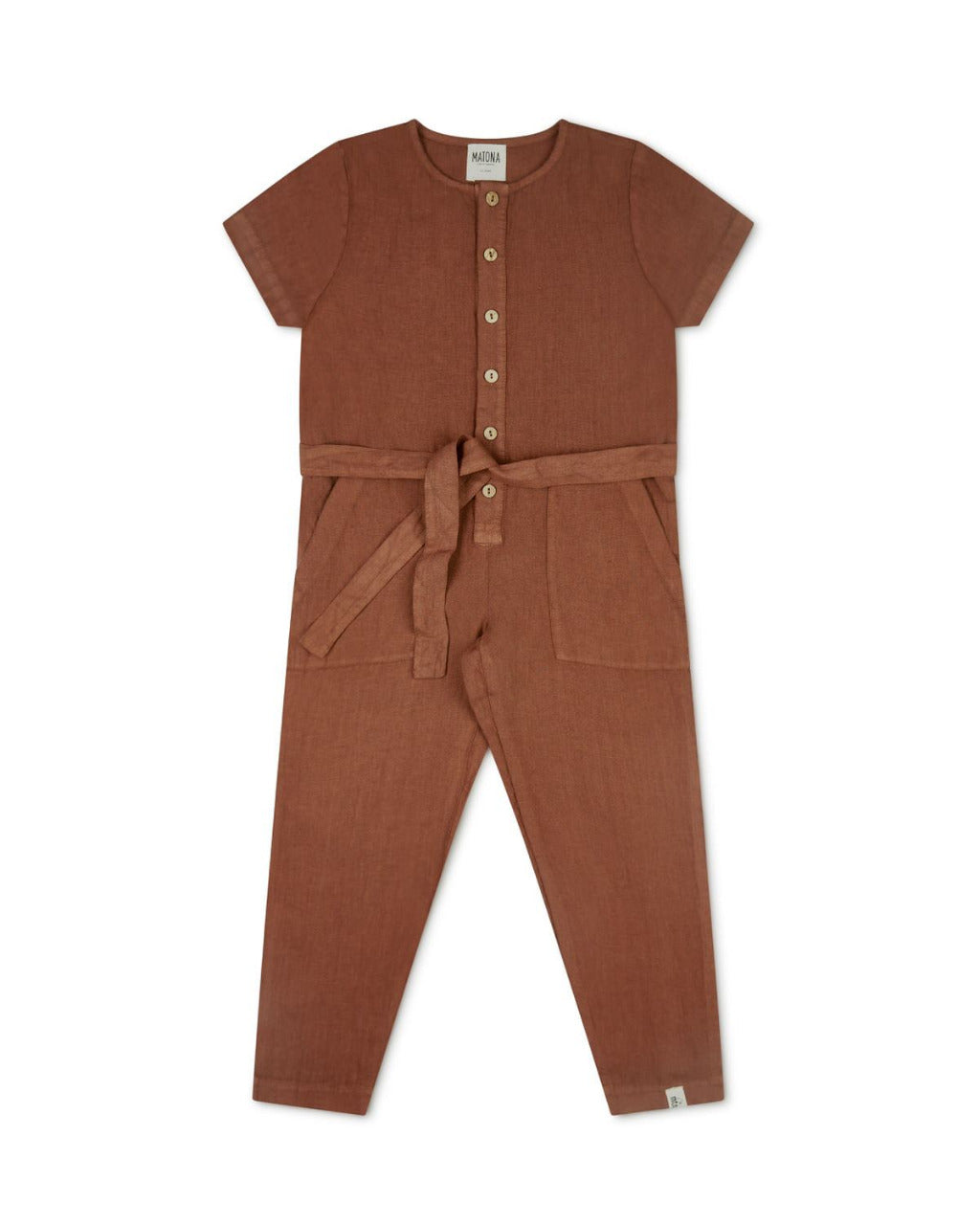 Overall aus Leinen sienna, 2-3Y