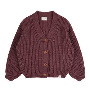 V-Neck Cardigan berry