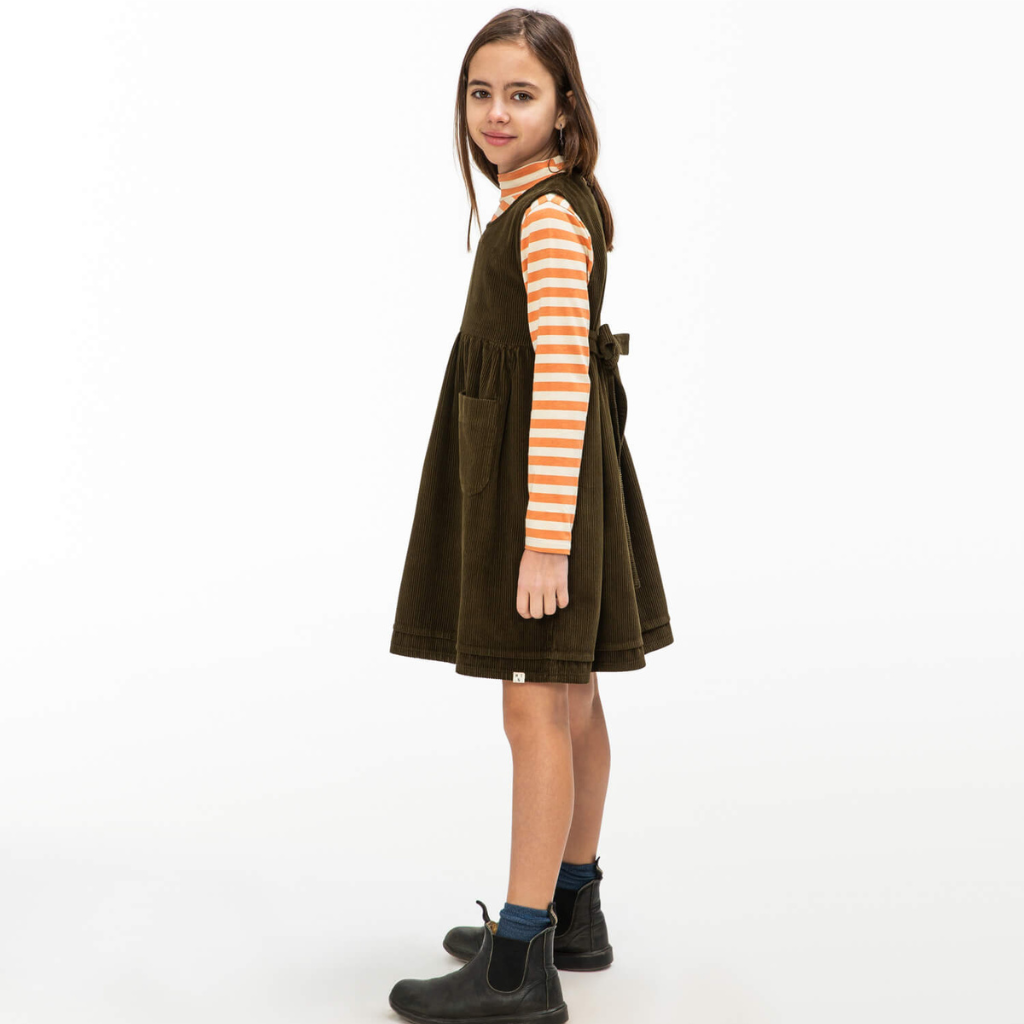 Belted Corduroy Dress moss