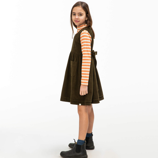 Belted Corduroy Dress moss