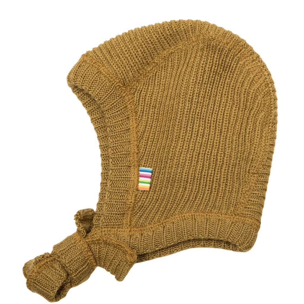 Mütze aus Merinowollstrick senf