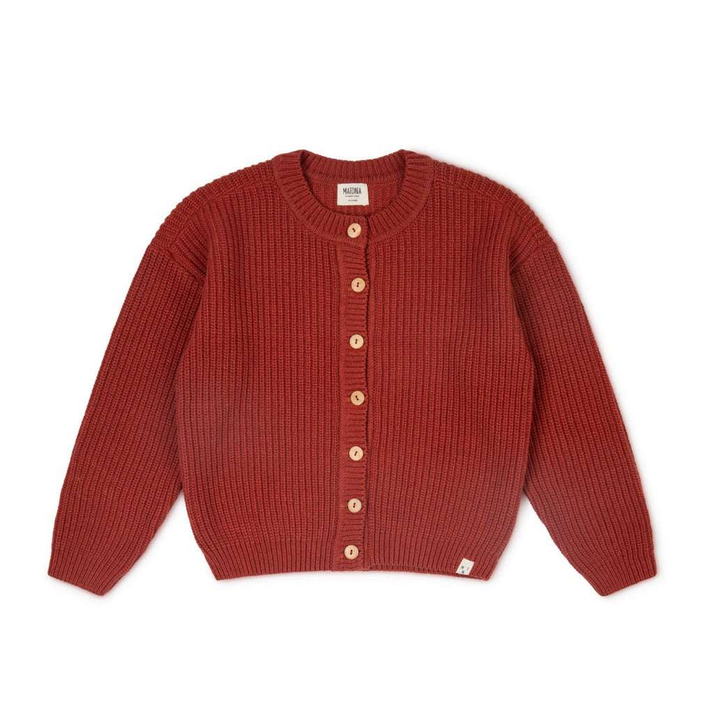 Cardigan Nico aus recycelter Wolle Oxide red