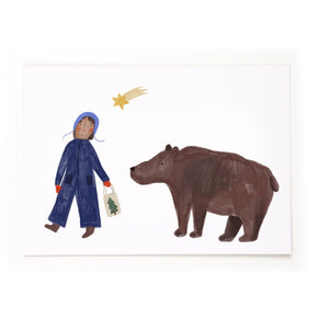 Postkarte Elsi und der Bär