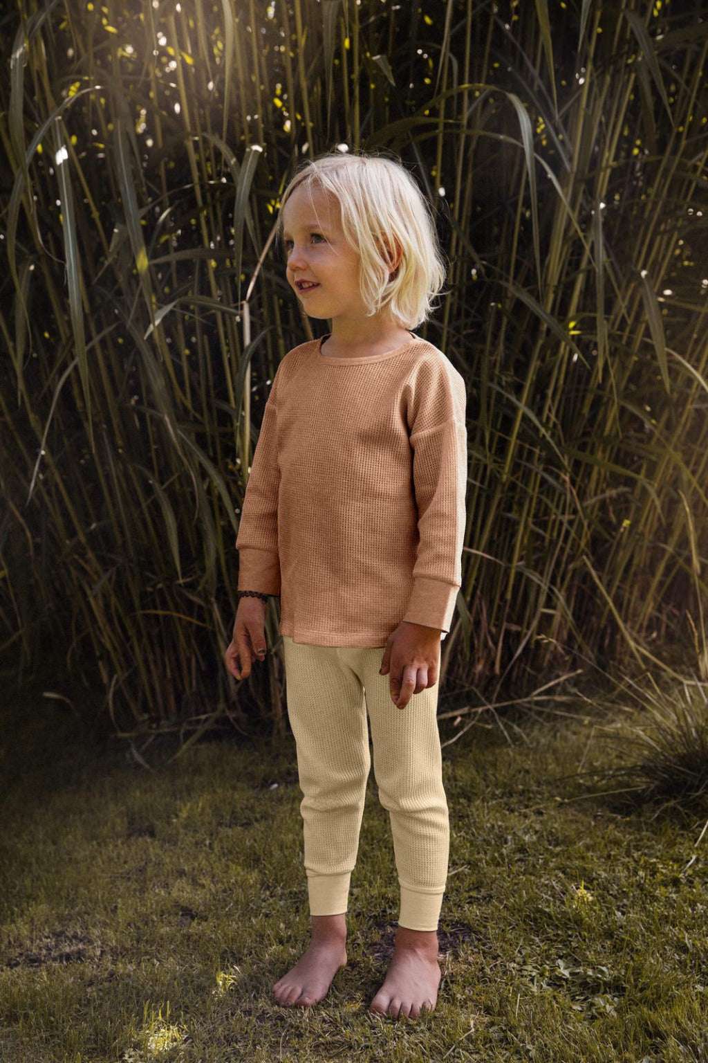 Langarmshirt aus pflanzengefärbter Biobaumwolle terracotta