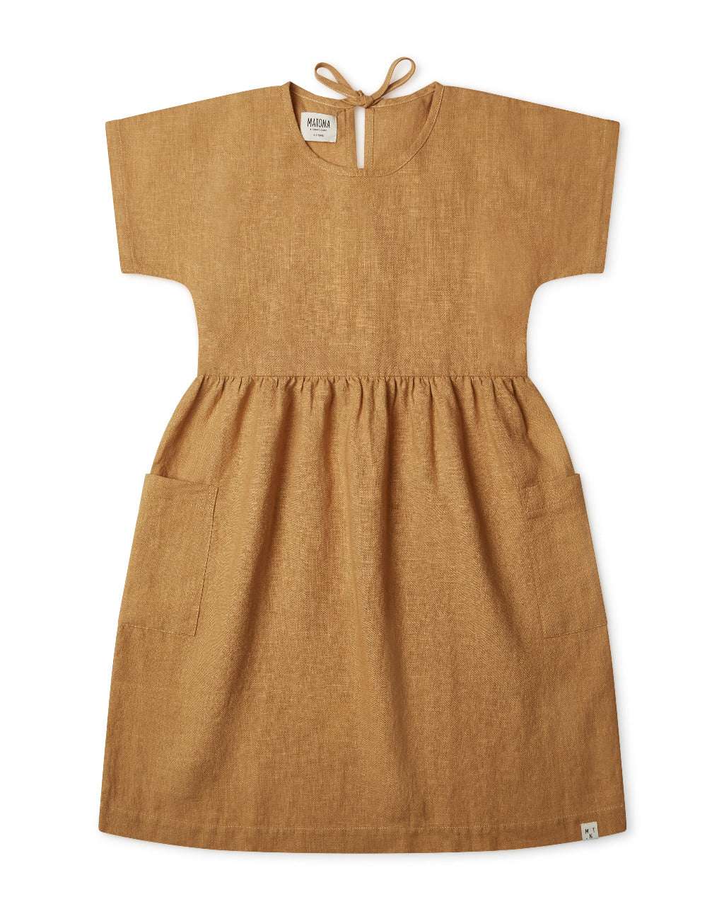 Oversized Kleid aus Leinen honey