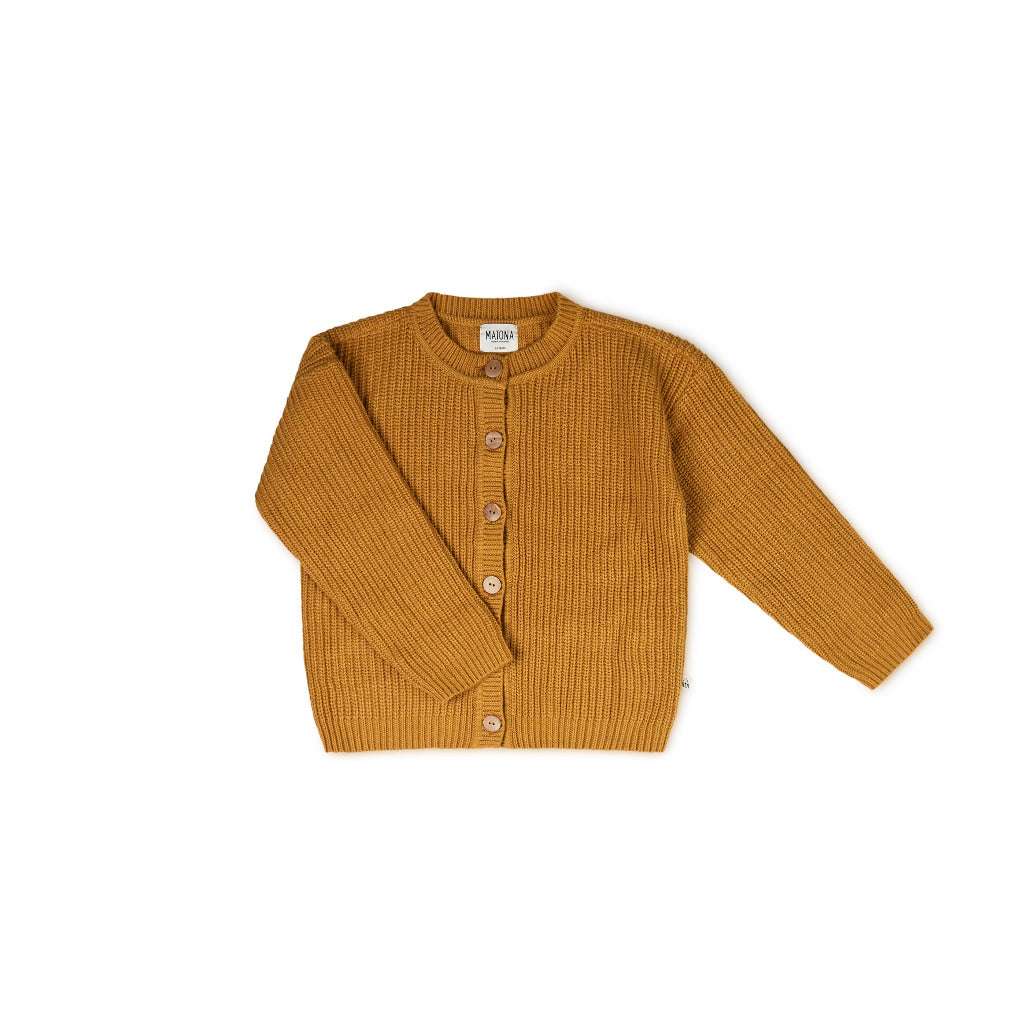 Cardigan Nico aus recycelter Wolle Mustard