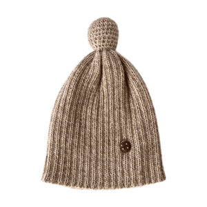 Pompon Mütze aus Alpakawolle