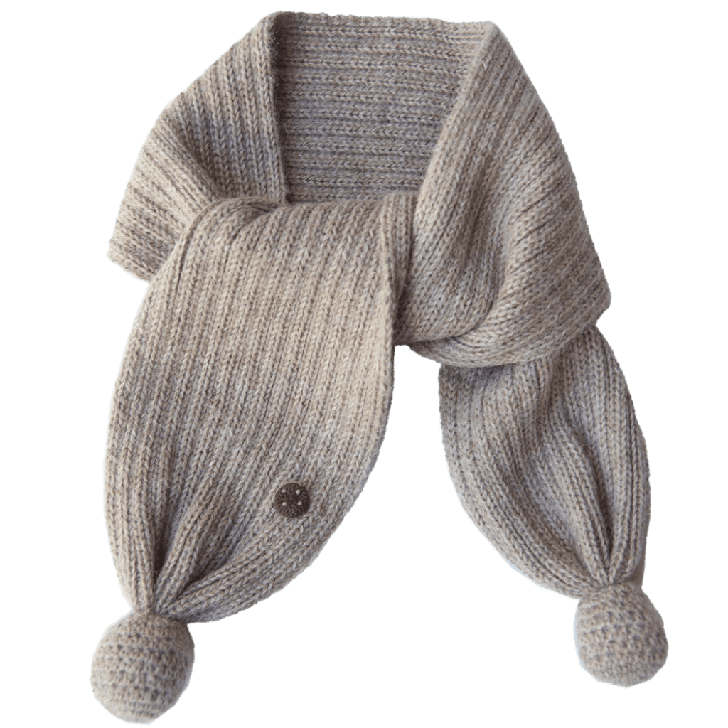 Pompon Schal aus Alpakawolle